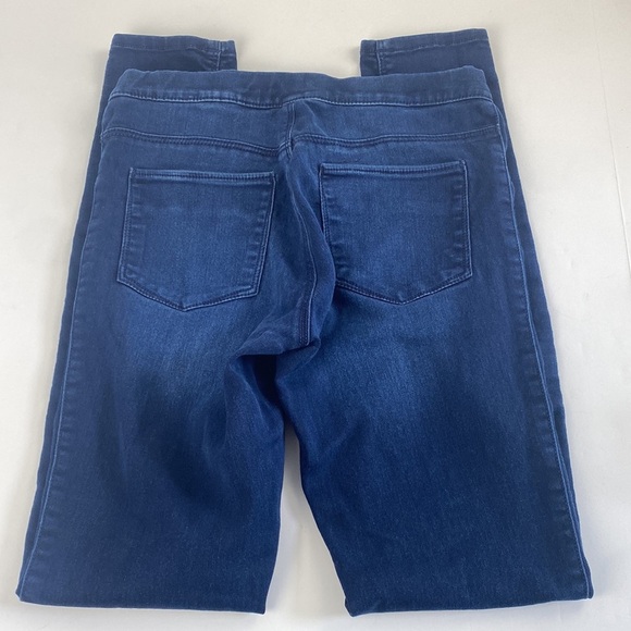 Pull-on dark wash elastic waist jeans denim stretchy jeggings skinny size 4 - Picture 4 of 10